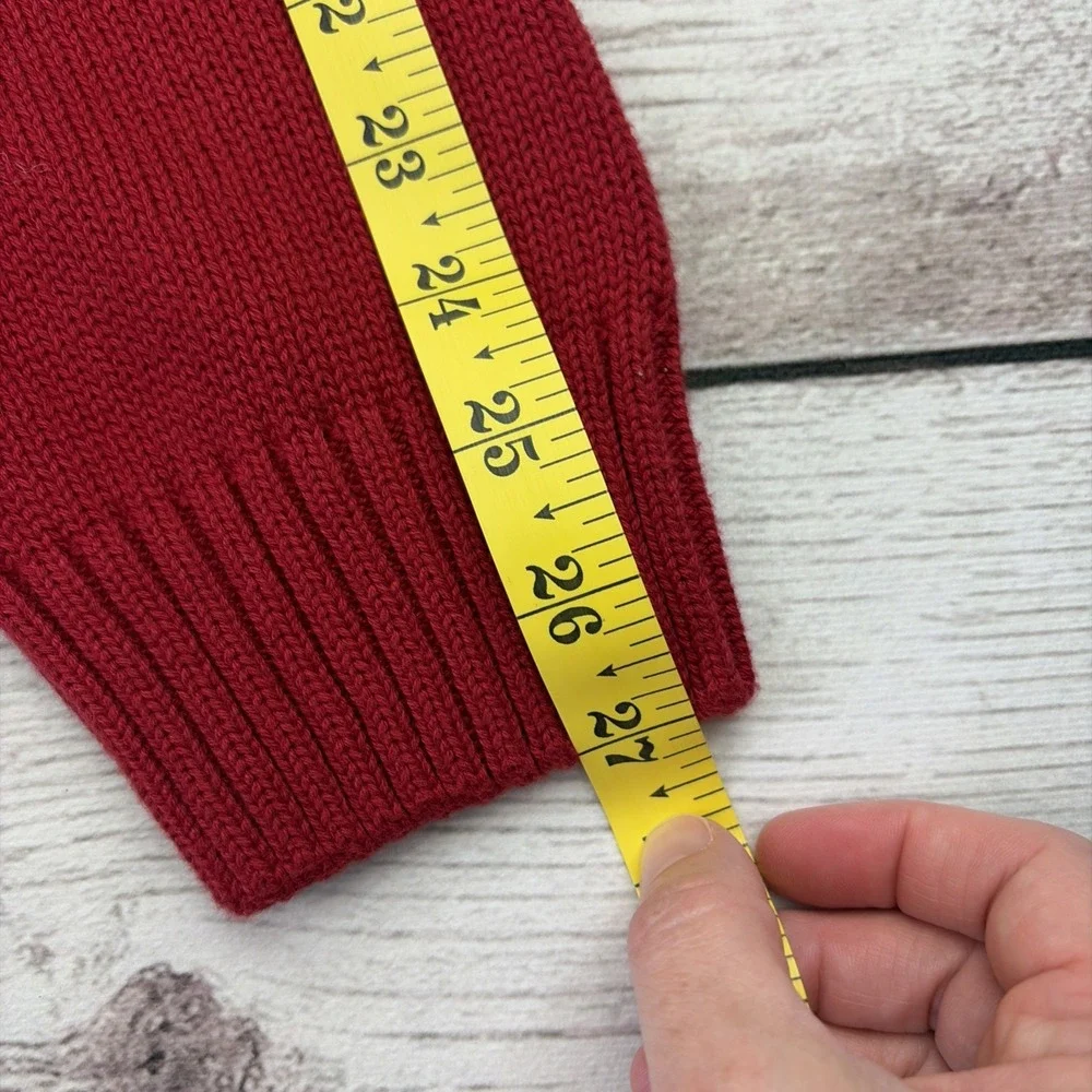 Chaps Men's XL 1/4 Zip Cotton Knit Cardigan Long Sleeve Moose Head Sweater Red